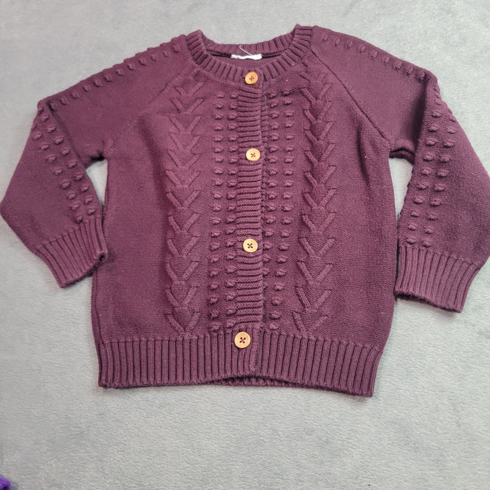 Hanna Andersson Girls Purple Plum Cardigan Sweater Bundle Size 100 3T 4T 2 Pack - Picture 7 of 12
